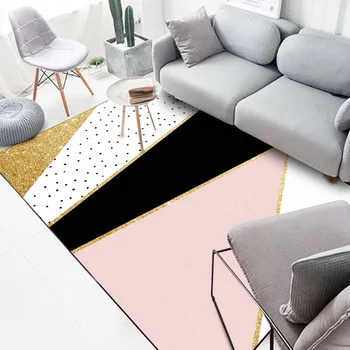 

Nordic style Door Mat Living Room Carpets 3D Printing Soft pink Carpet Coffee Table Mat Bedroom Non-slip Absorbent Polyester Rug