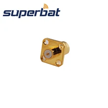 Superbat 10 шт. РФ коаксиальный разъем SMA 4 отверстия разъём для настенного крепления мужской с припоем терминал короткие Vers