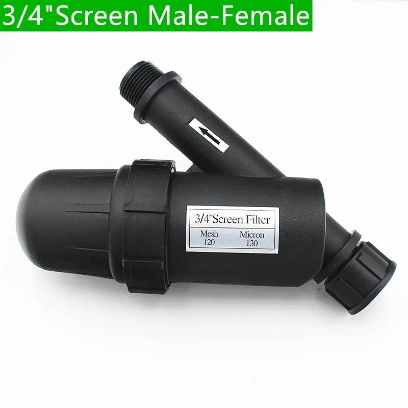 

3/4"FHT x MHT Plastic Screen Filters With PipeThread 120mesh Screen Elements Used To Protect Drip Irrigation Micro Watering K103