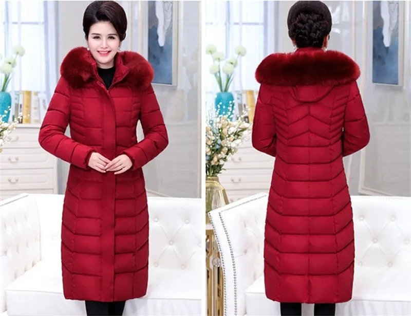 Большие размеры для женщин среднего возраста пуховые хлопковые пальто парка с длинным капюшоном зимняя куртка пальто для женщин s Толстая теплая хлопковая верхняя одежда 7XL A1129