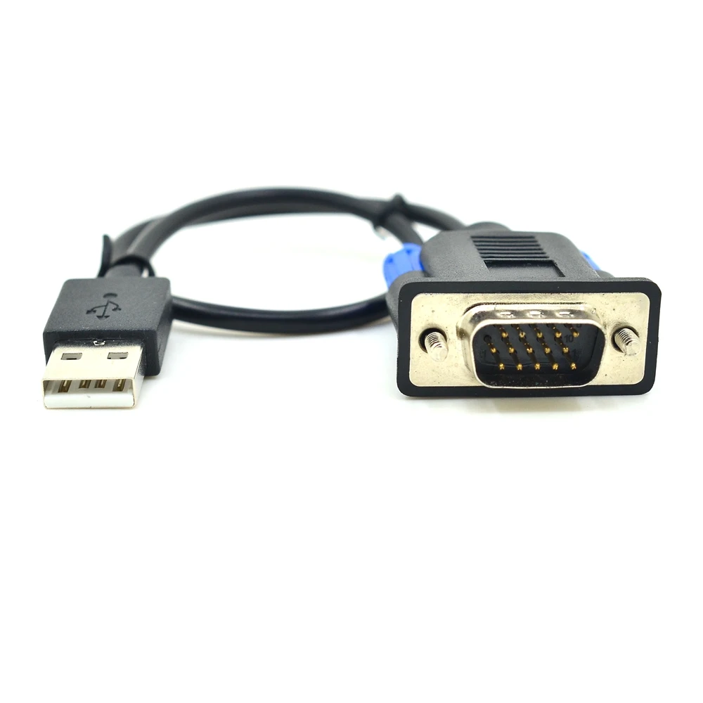 

0.3m VGA Virtual Display Adapter DDC EDID Dummy Plug Headless Ghost Display Emulator Lock plate 1920x1080@60Hz With USB Power