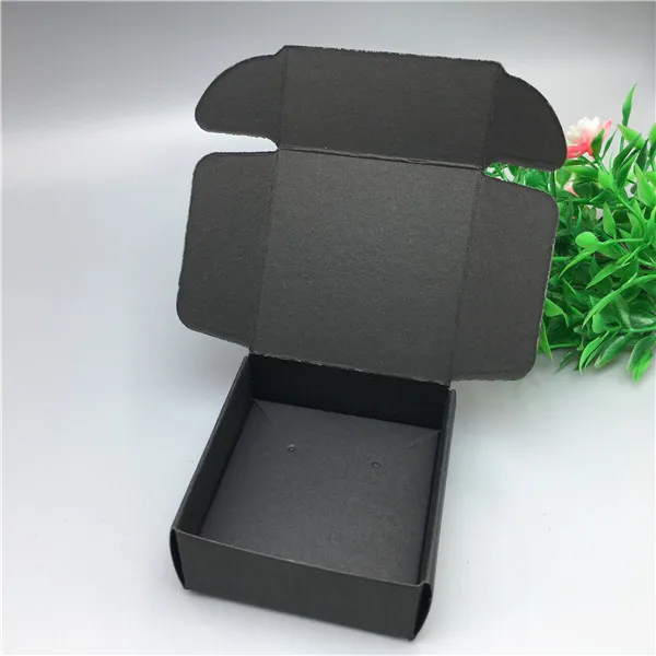 black 1 set 6.5x6.5x3cm Various colors kraft paper airbox necklace/pendant display box DIY jewelry box free shipping - Color: black