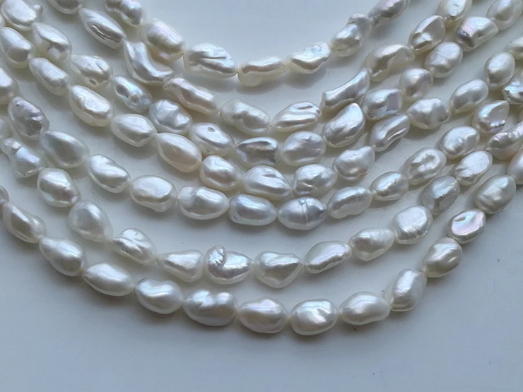 

DIY Necklace Natural Freshwater Pearls, 9-10MM Size Irregular Shape Pearl Strand Loose Unique Baroque Pearls for Women