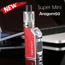 New E-Cigarette Storm Mini 7-50W TC Electronic Cigarette Kit Aragorn 50W Temperature Control 50w Fashion Box Mod 1200mah Battery