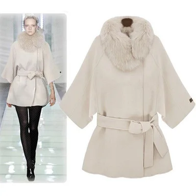 2018 Autumn winter Fashion Women wool coat Loose outerwear warm coat elegant fur collar woolen jacket cashmere jacket plus size 2018 Autumn winter Fashion Women wool coat Loose outerwear warm coat elegant fur collar woolen jacket cashmere jacket plus size