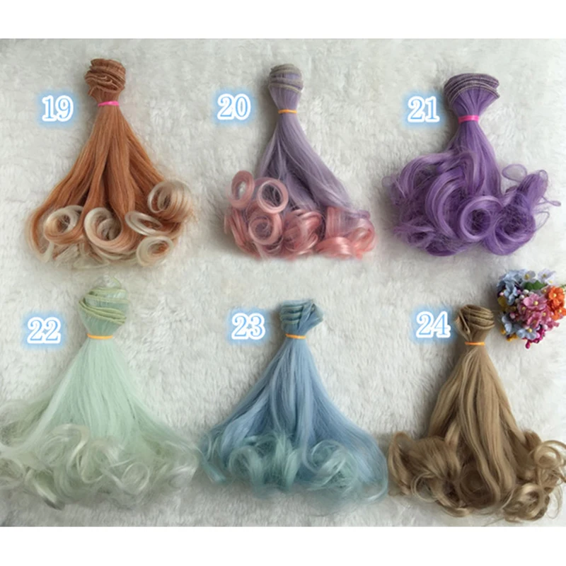 15*100cm DIY Mini Tresses Doll Wig Material Straight Hair Wig Fit for Dolls