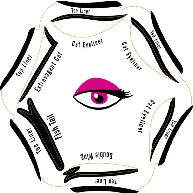 

6 in 1 Eyeliner Template Smoky Makeup Sets Guide Cat Eye Liner Quick Models Template Shaping Tool Hot Sale New