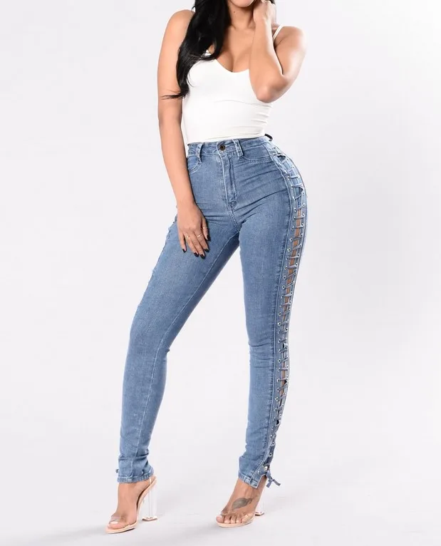 CatonATOZ 2134 новые модные джинсы mujer джинсы для мам джинсы на шнуровке женские прямые джинсы с петельками сексуальные джинсы для женщин