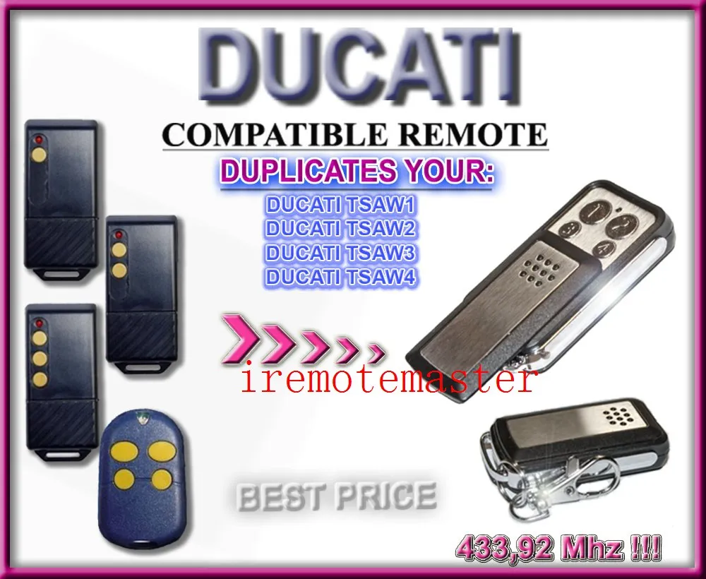 

Ducati tsaw1, tsaw2, tsaw3, tsaw4 compatible remote control replacement