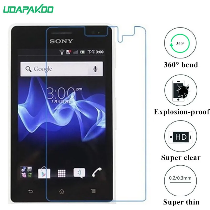 Udapakoo прозрачная закаленная (мягкое стекло) пленка для Sony Xperia Go ST27I Nano