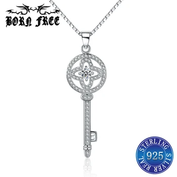 

sterling silver zircon key pendant necklace charms pendants jewelry making femme mujer pendulo bijoux en argent 925 colgantes