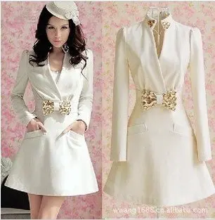 white coat dress