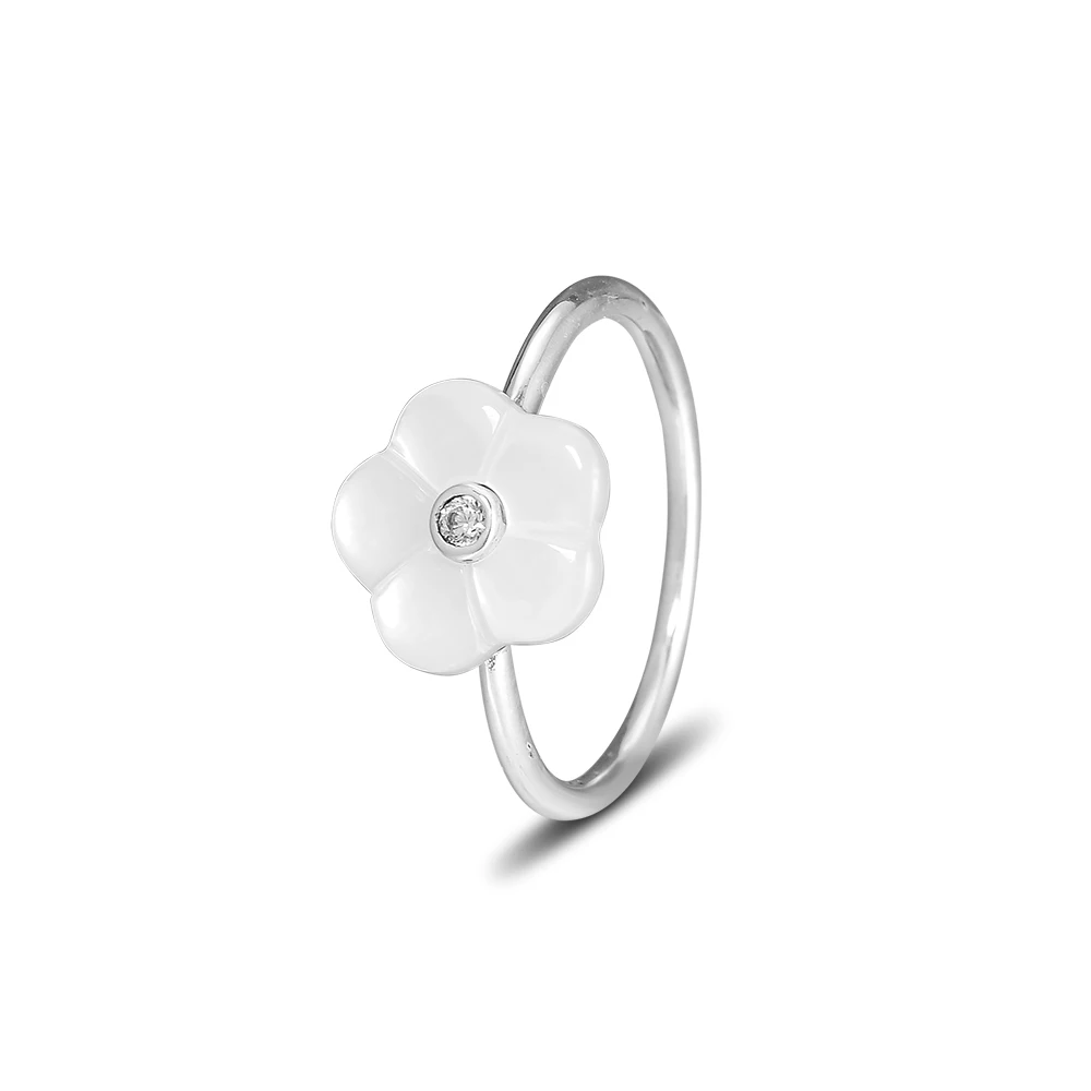 

pandulaso 925 Silver Jewelry Rings for Women Luminous Floral Silver Ring Size 52-58# Genuine 925 Sterling-Silver-Jewelry