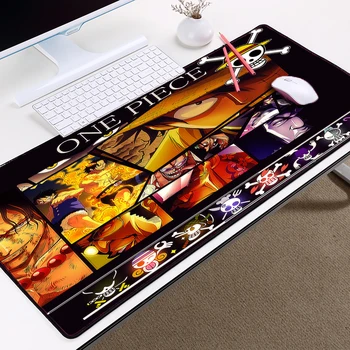 

Mairuige One Piece Anime Comic Mousemat ACE Luffy one piece Logo Pattern Mousepad Anti-skid Wear Rubber Mat To Decorate Desktop