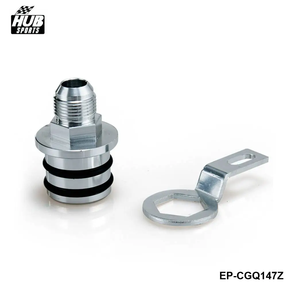 Engine Billet Cam Plug Dual O Ring Seal Block Breather Plug to 10AN Fitting For Honda Integra B16/B18 HU-CGQ147Z