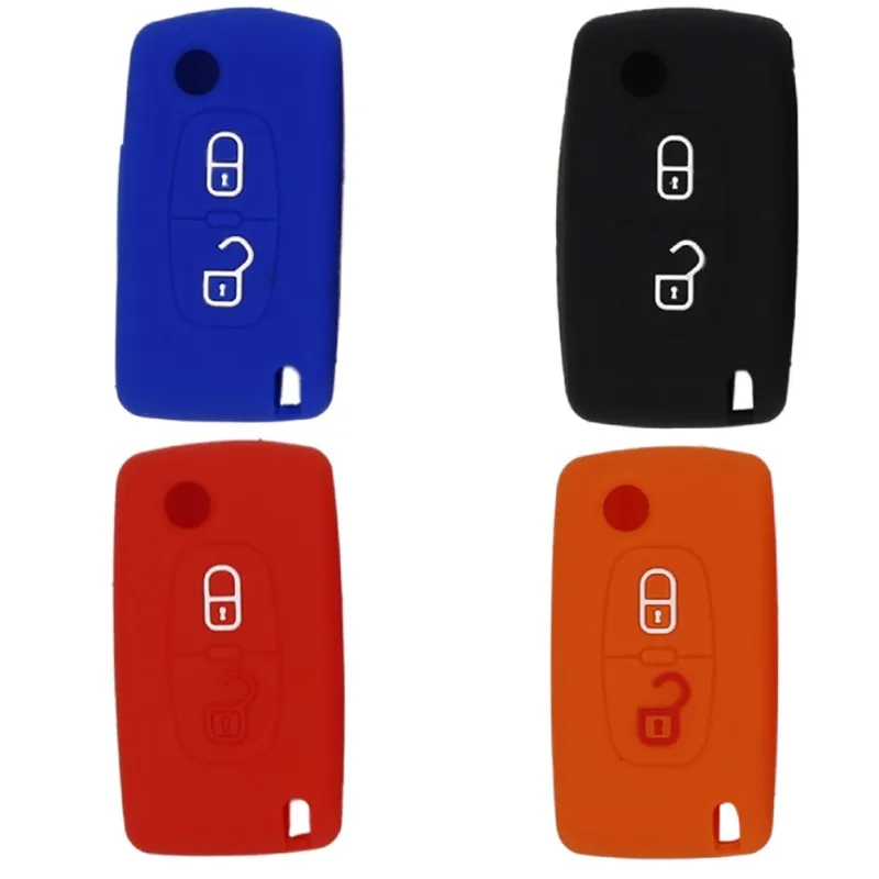 

2 buttons Silicone Car Key Case silicone key cover For PEUGEOT 207 307 308 407 408