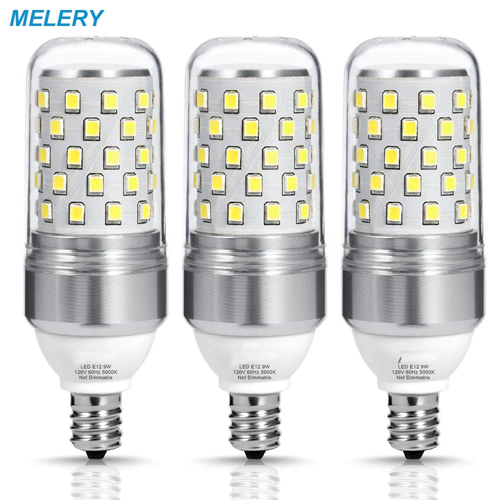 

LED Bulb Candelabra Light Corn Bulb 100W Equivalent E12 Base(12W),5000K/2700K Warm White,1100LM for Ceiling Fans Light,(3 Pack)