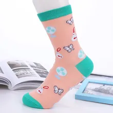 5 пар Для женщин для девочек принт мультфильм овец форма животных середине трубка Симпатичные носки Модные Стиль милые носки Повседневное/X