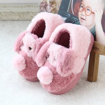 

Children Girls Boys Winter Cotton Slippers Shoes Kids Baby Warm Home Slippers Fashion Shoes Cute Warming Velvet Indoor Slippers