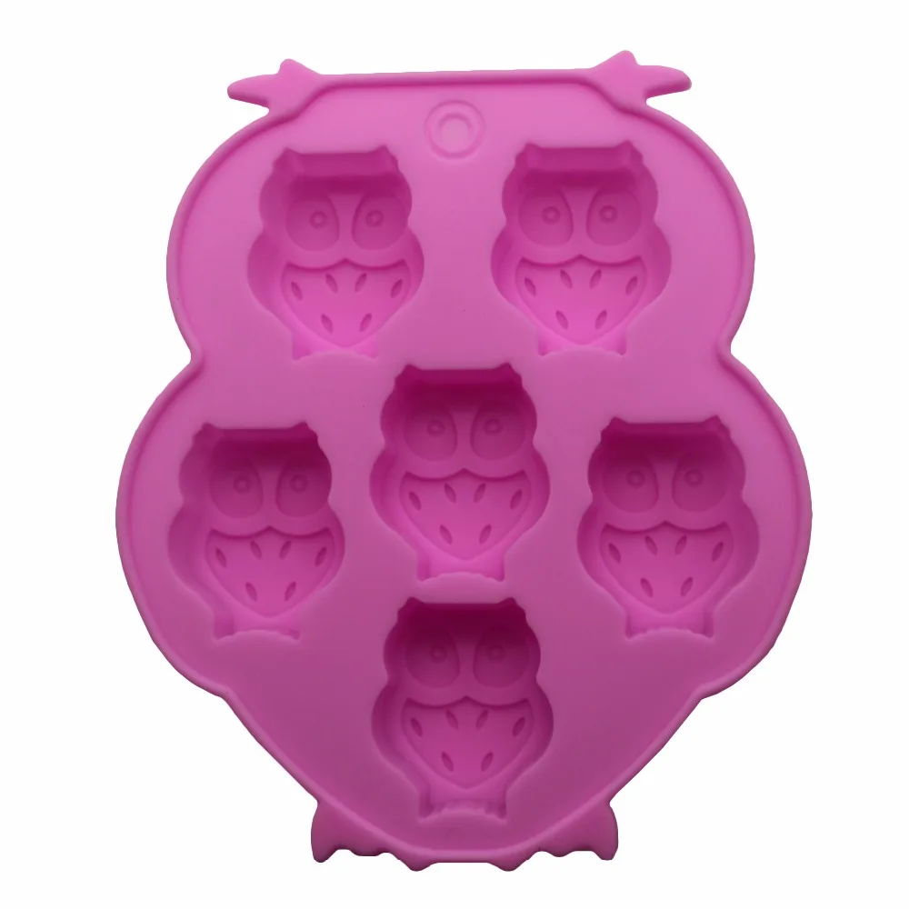 1PCS-6-holes-3D-Owl-silicone-mold-Making-a-cake-Ice-Tray-Chocolate-Mould-Fondant-Mould.jpg 1Db 6 Lyukak 3D Bagoly Szilikon Penész Készítik Egy Tortát Tálca Csokoládé Fondant Dekorációs Szerszámok Konyhai Kiegészítők - Image 3