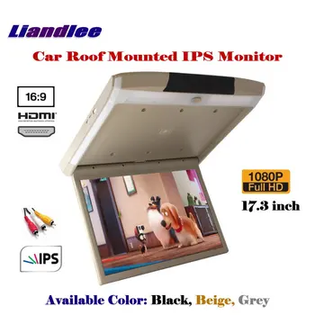 

17.3 Inch Car Flip Down Display MP5 Player / Roof Mounted Monitor Overhead Ceiling IPS Screen / HDMI 1080P HD Digital Color TV