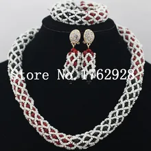 Новая коллекция! Красный/черный кристалл в нигерийском стиле традиционные Свадебные африканские бусы комплект ювелирных изделий