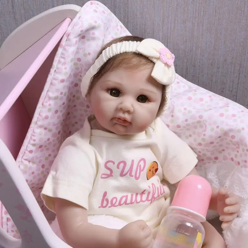 

Super Real looking Bebe doll Reborn 22"55cm soft silicone reborn baby dolls for girls child birthday gift boneca reborn menina