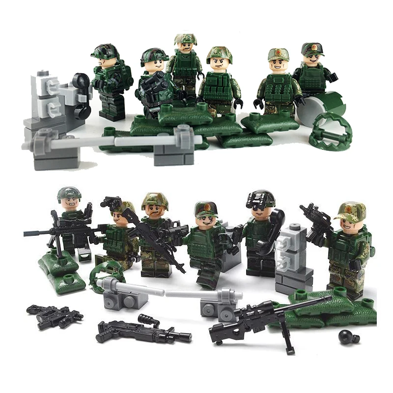 Military Series Army WW2 Soldier Model Building Blocks Set Weapon Special Force SWAT Gun LegoINGlys Military Figures Toys Gift 