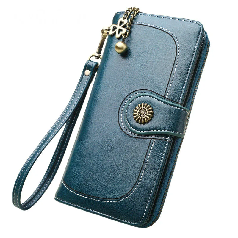 New Vintage Button Phone Wallet Women Female Wallets Big Capacity
