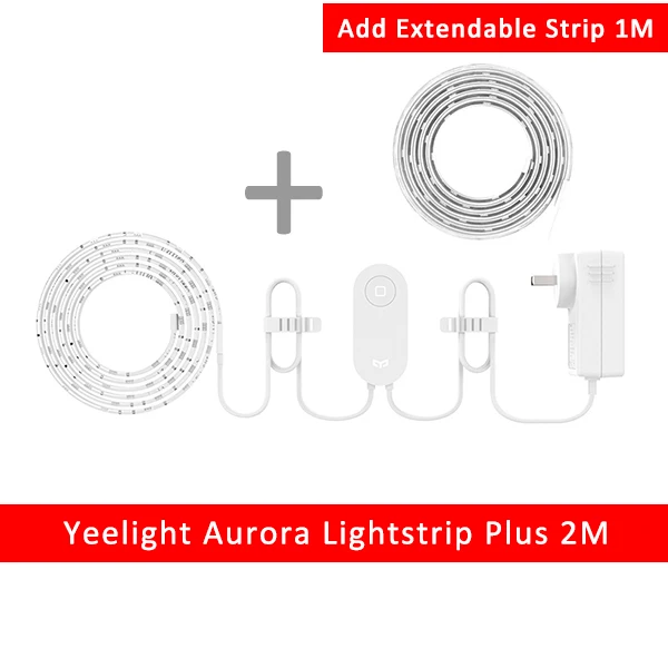 Умный светильник Xiaomi Yeelight RGB, Умный домашний телефон, приложение, Wi-Fi светильник, яркий светодиодный светильник 2 м, 16 миллионов, 60 светодиодный - Цвет: Add 1M Strips