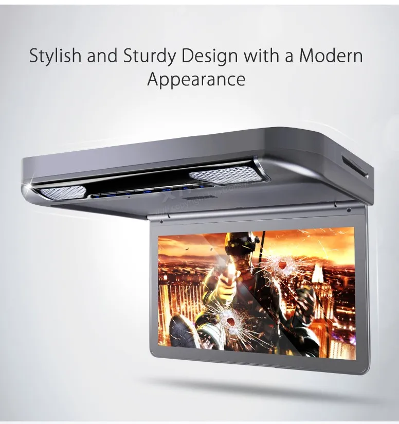 Perfect 13.3" Gray Color Flip Down Car DVD Car Roof DVD Roof Mount Car DVD with Built-in HDMI Input & 1920*1080 HD Resolution 2 Perfect 13.3" Gray Color Flip Down Car DVD Car Roof DVD Roof Mount Car DVD with Built-in HDMI Input & 1920*1080 HD Resolution 2