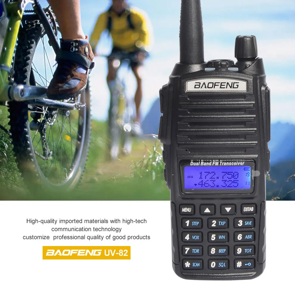 BF UV 82 walkie talkie radio dual band UHF VHF 5w 2800mAh battery