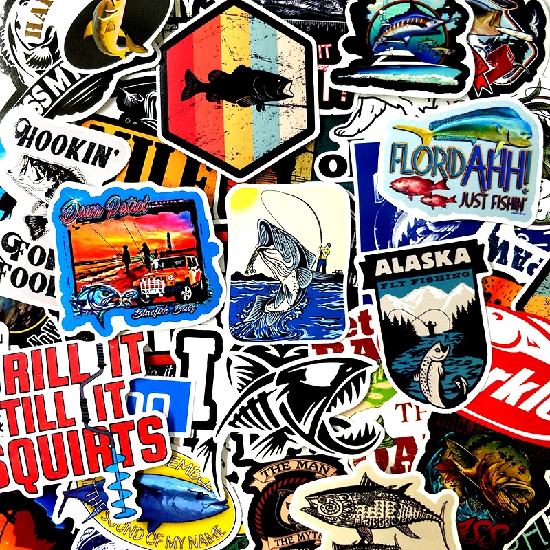 50Pcs/packt Fishing Series Graffiti Stickers for Luggage Computer Refrigerator Motorcycle Skateboard Backpack Leisure Stickers 50Pcs/packt Fishing Series Graffiti Stickers for Luggage Computer Refrigerator Motorcycle Skateboard Backpack Leisure Stickers