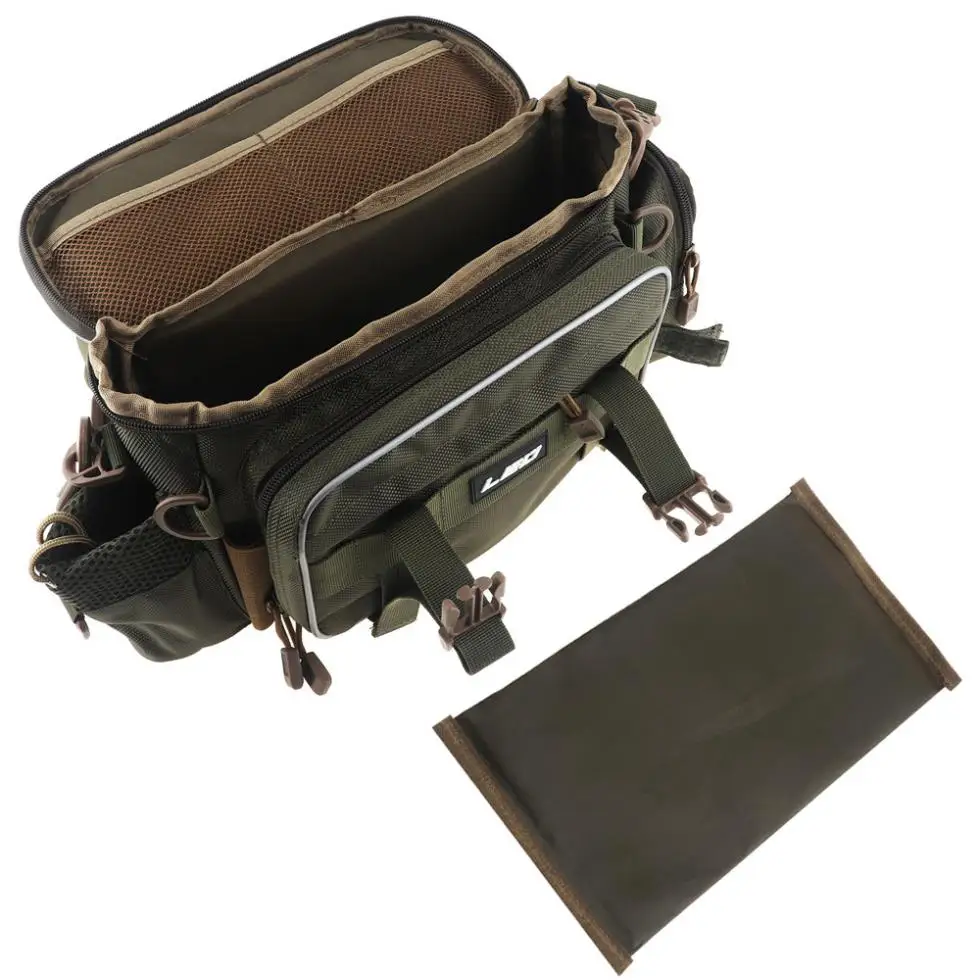 Verde do Exército ao ar Bolsa de Pesca à Prova Bolsa de Armazenamento Livre Doxford Água Oxford Pano Cintura Ombro Mensageiro Pesca Carretel Isca Câmera 9 Bolsas de pesca