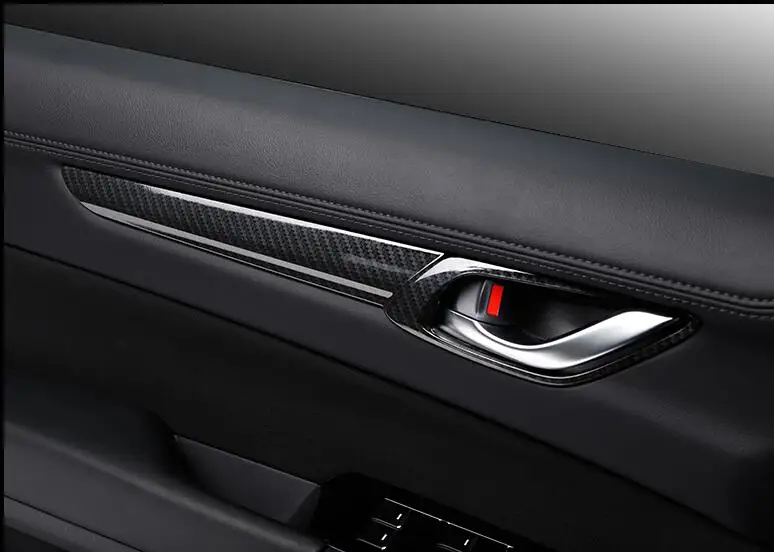 4 шт. автомобиля углеродного волокна дверная ручка крышки кольцо изменение специальный ABS для Mazda CX-5 CX5 2017 2018 Тюнинг автомобилей аксессуары