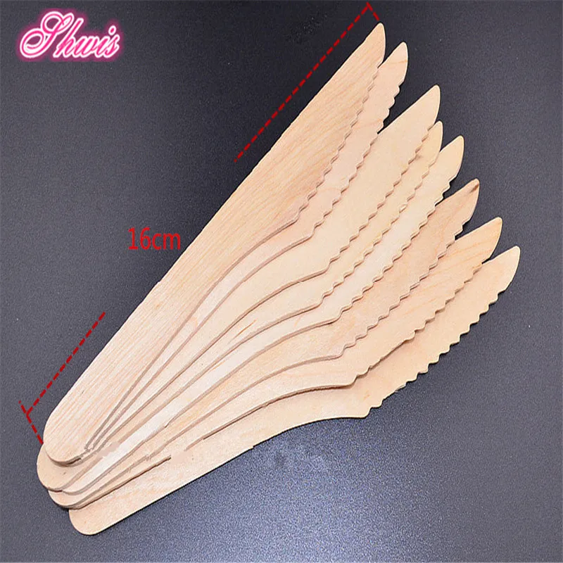 100pcs birthday wedding cake knife cake tools Wooden cake cut knife