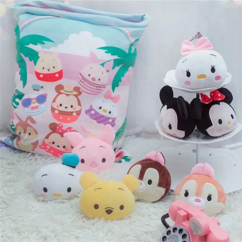 

A bag of 8pc Mick tsum Tsum mouse & duck plush toy Creative cartoon Pillow Stuffed japan anime figure doll cushion throw Pillow