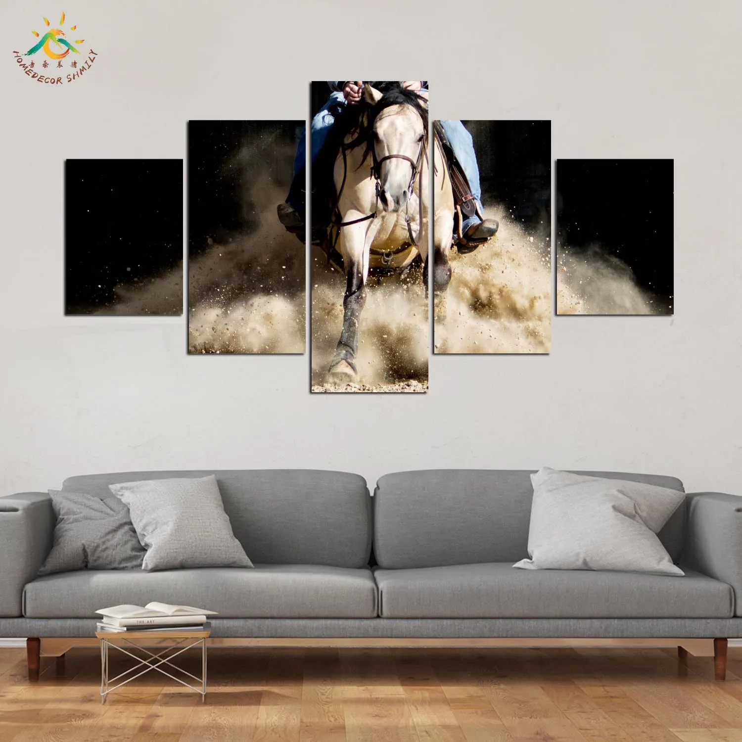 Ковбой на лошадь Wall Art HD Художественная печать холсте Картина модульная картина и