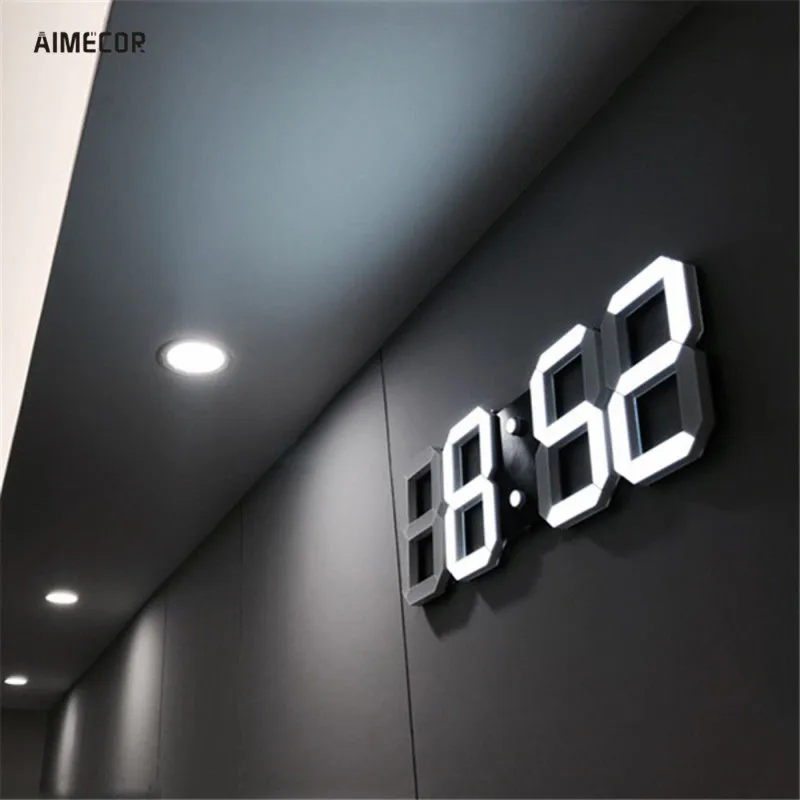 

Newest Modern Digital LED 24 or 12 Hour Display Alarm Clock Wall Clock Fashion Desktop Digital Table Clocks relogio de parede