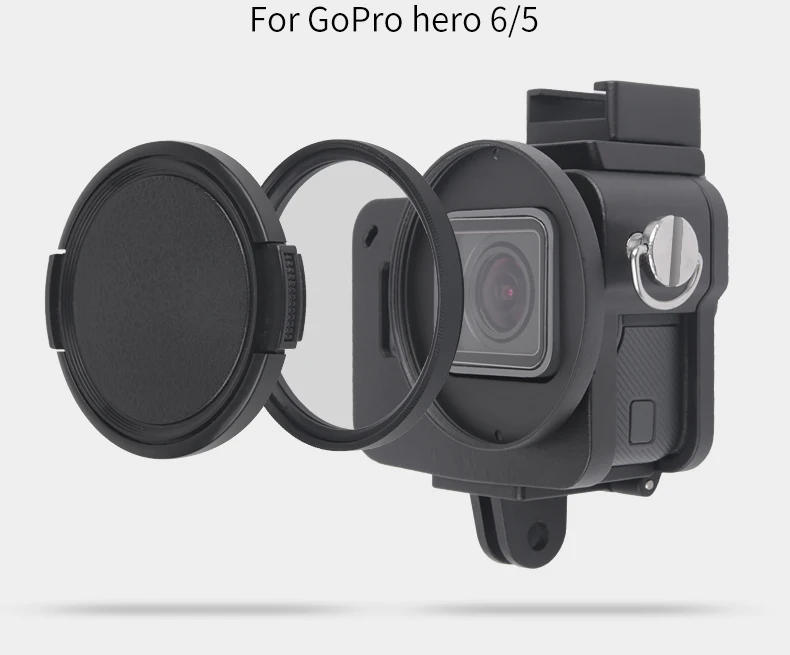 Алюминиевый Чехол hero 5, 6, 7, защитный корпус из сплава, чехол, металлическая рамка, УФ-фильтр для GoPro Go Pro hero, аксессуары для камеры
