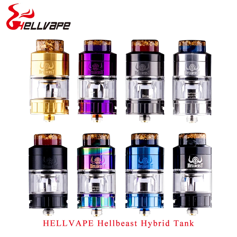 

Newest HELLVAPE Hellbeast Hybrid Sub-ohm Tank 24mm Vape Atomizer 4.0ML/4.3ML/3.5ML Vaporizer MTL Vape tank fit vape box mod