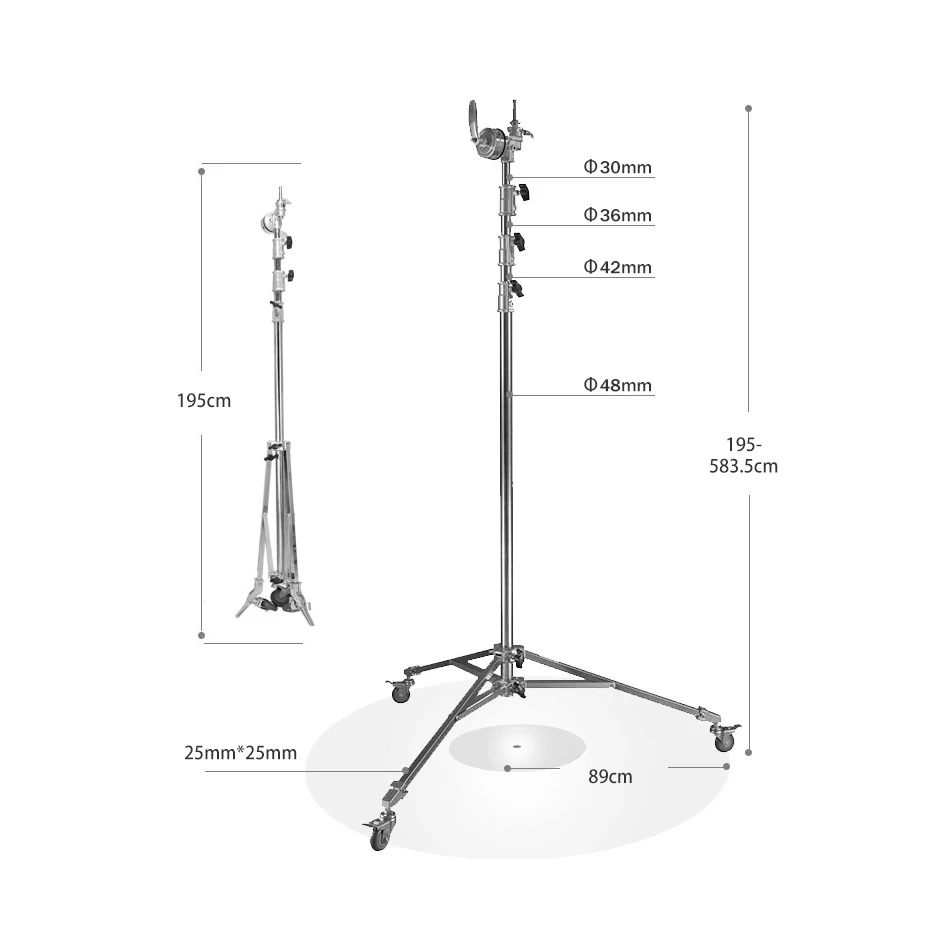19 футов высота нагрузка 264 кг тяжелый штатив Стенд с колеса для камеры studio CD15