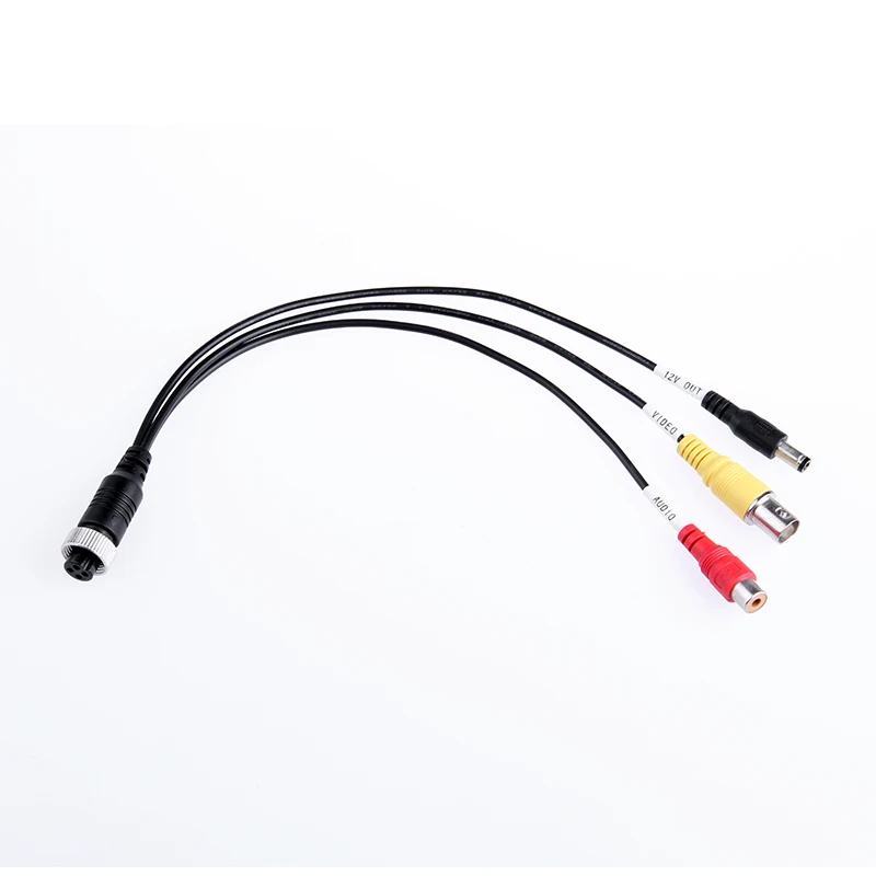 

free shipping 4 pin aviation cable to audio video 12v output adaptor cable