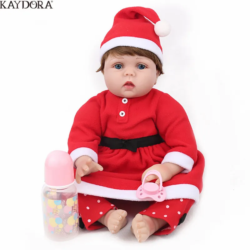 KAYDORA Reborn Baby Doll красный Санта-прекрасный 16 дюймов плюшевые игрушки для девочек мягкий винил 45 см Bebe Reborn Brinquedos Рождественский подарок