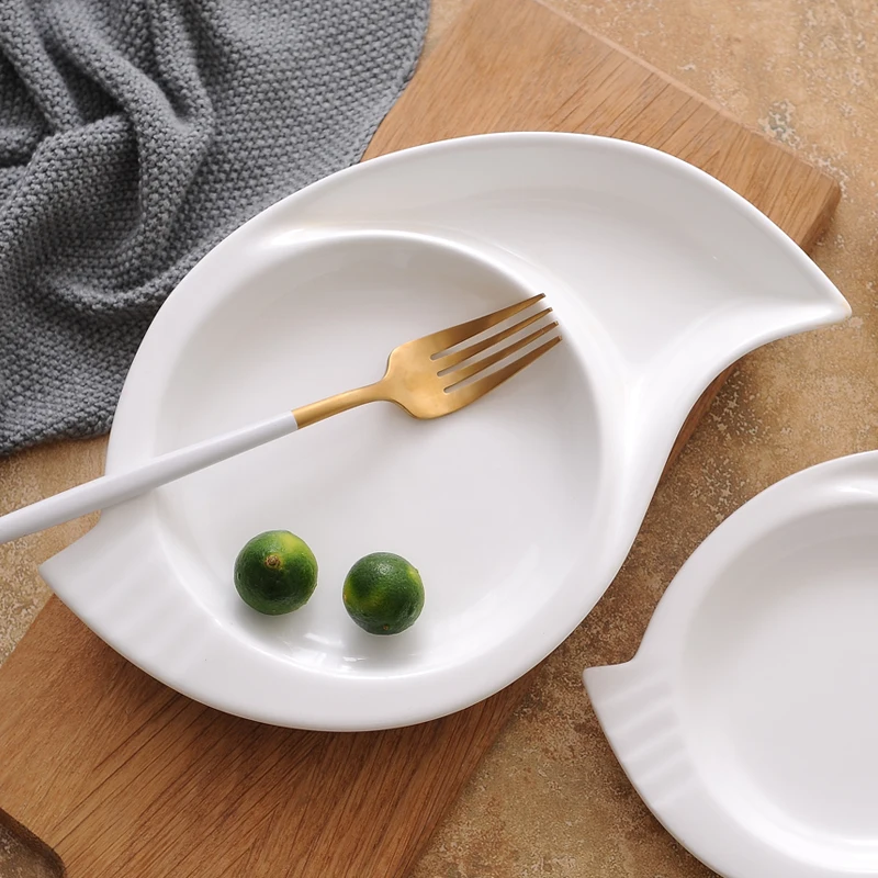 Irregular Shape Ceramics Dinner Plate Assorted Porcelain Box Off Dessert Serving Dish Tableware for Salad Biscuits and Ice Cream