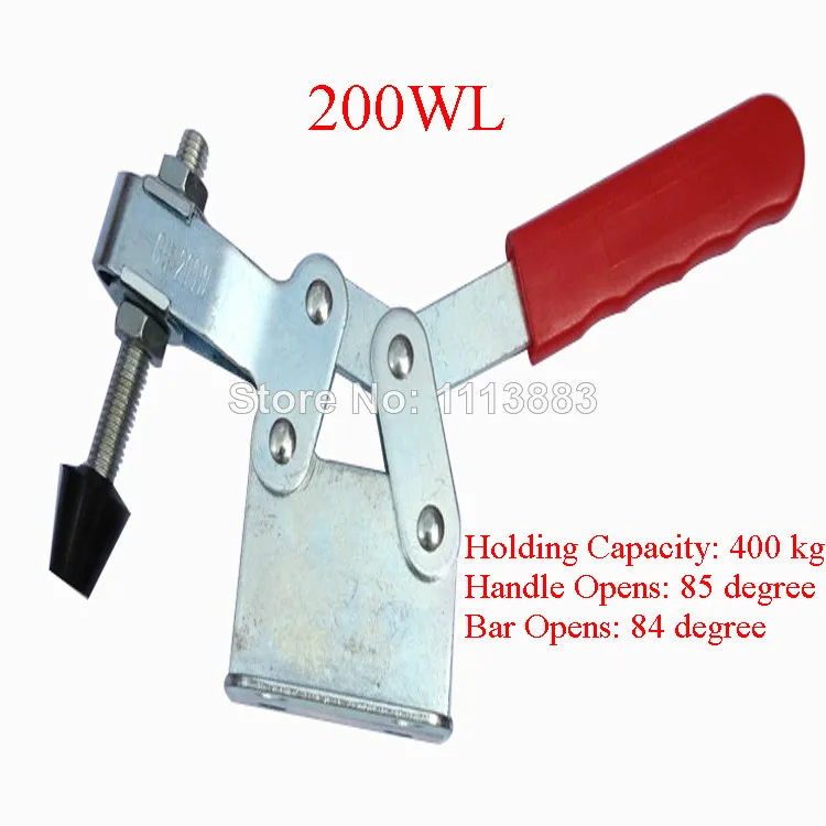 

2PCS Metal Horizontal Type Toggle Clamp 200WL Holding Capacity 400KG 882LBS