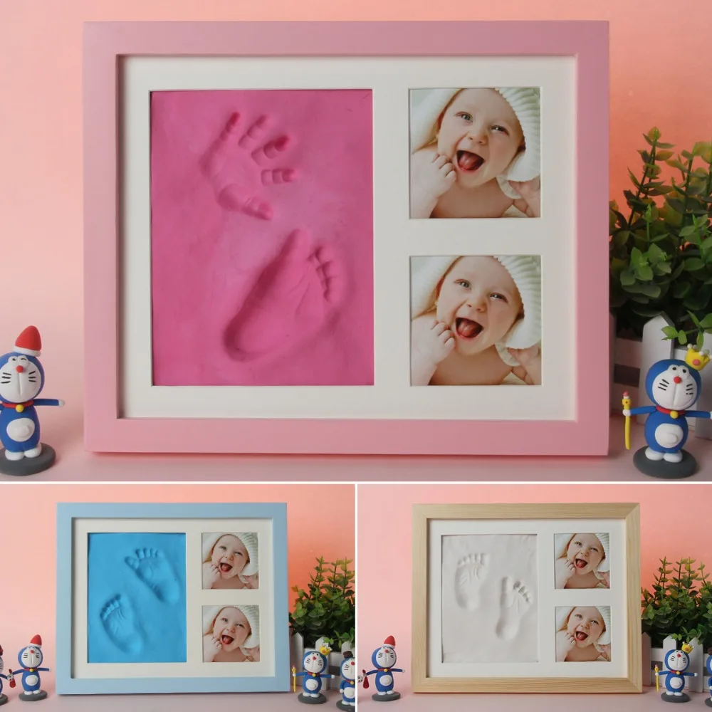 Newborn Baby Handprint Footprint Pad Hand & Footprint Makers Safe Clean Non-Toxic Touch Ink Pad Photo Frame Handprint Mud Suit