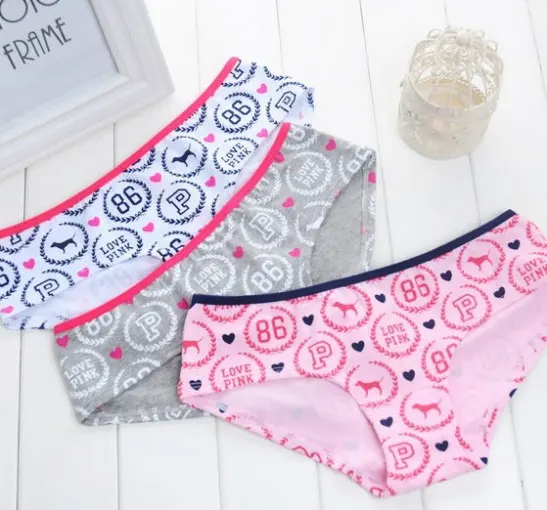 100% Cotton Love Pink G string Sexy Women Panties Low