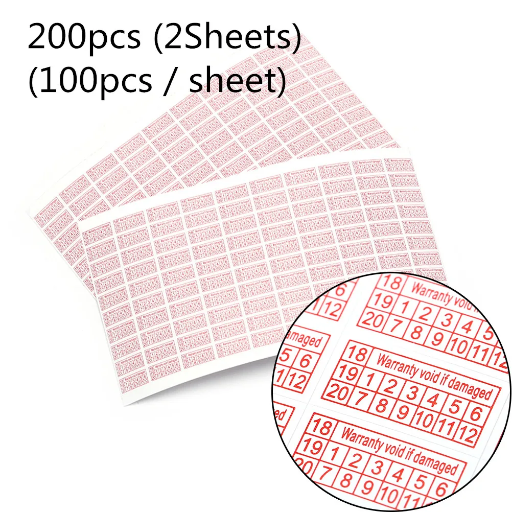 2 листа пустота, если поврежденная защита этикетка безопасности наклейка печать нарезанная бумага- гарантия