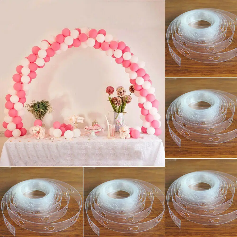 

5M/Roll 410 Holes Backdrop Decor Balloon Chain Arch Decoration Latex Balloon Chain of Rubber Wedding Birthday Party Balloons